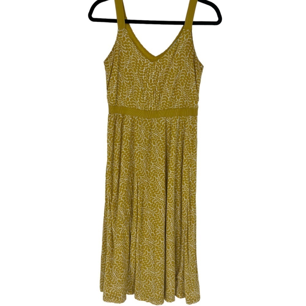 Boden Yellow Print Cotton Slip On Sleeveless‎ Sundress Size 4L
